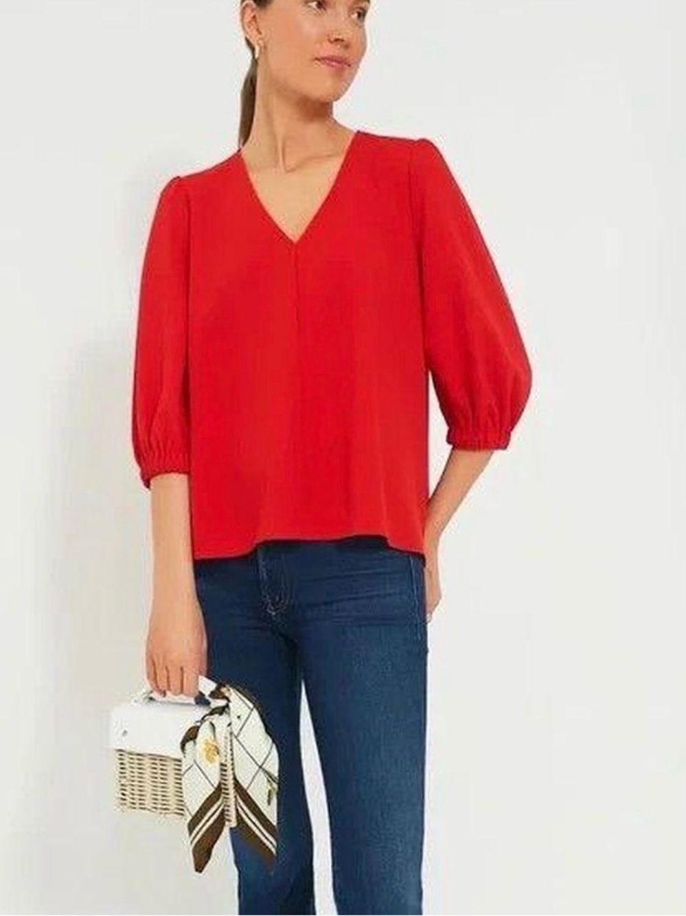 Tuckernuck Hollis Blouse Red Size Medium